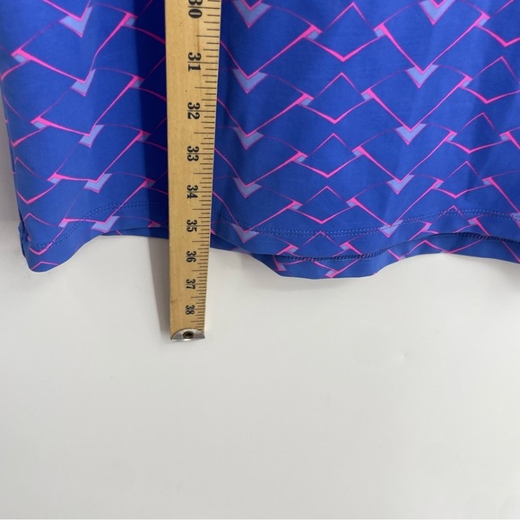 Mahi Gold sz L Golf Athletic sheath Dress Geometric Blue Pink - Picture 6 of 7